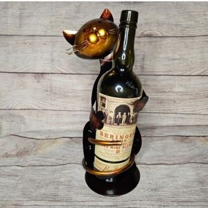 Cat metal wine bottle holder decor